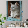 thumbnail image 4 of Qisvanset Framed Canvas Wall Art 12x16 Inch Rustic Window White Cat Farmhouse Pet Lover Art, 4 of 5