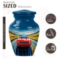 thumbnail image 2 of JAGASY Red Car Handmade Urn for Ashes, Blue Small Urns for Human Ashes Keepsake, Sunset Sky & Mountain Road Decorative Urns for Daughter, Cremation Urn for Son, (3 Inch), 2 of 7