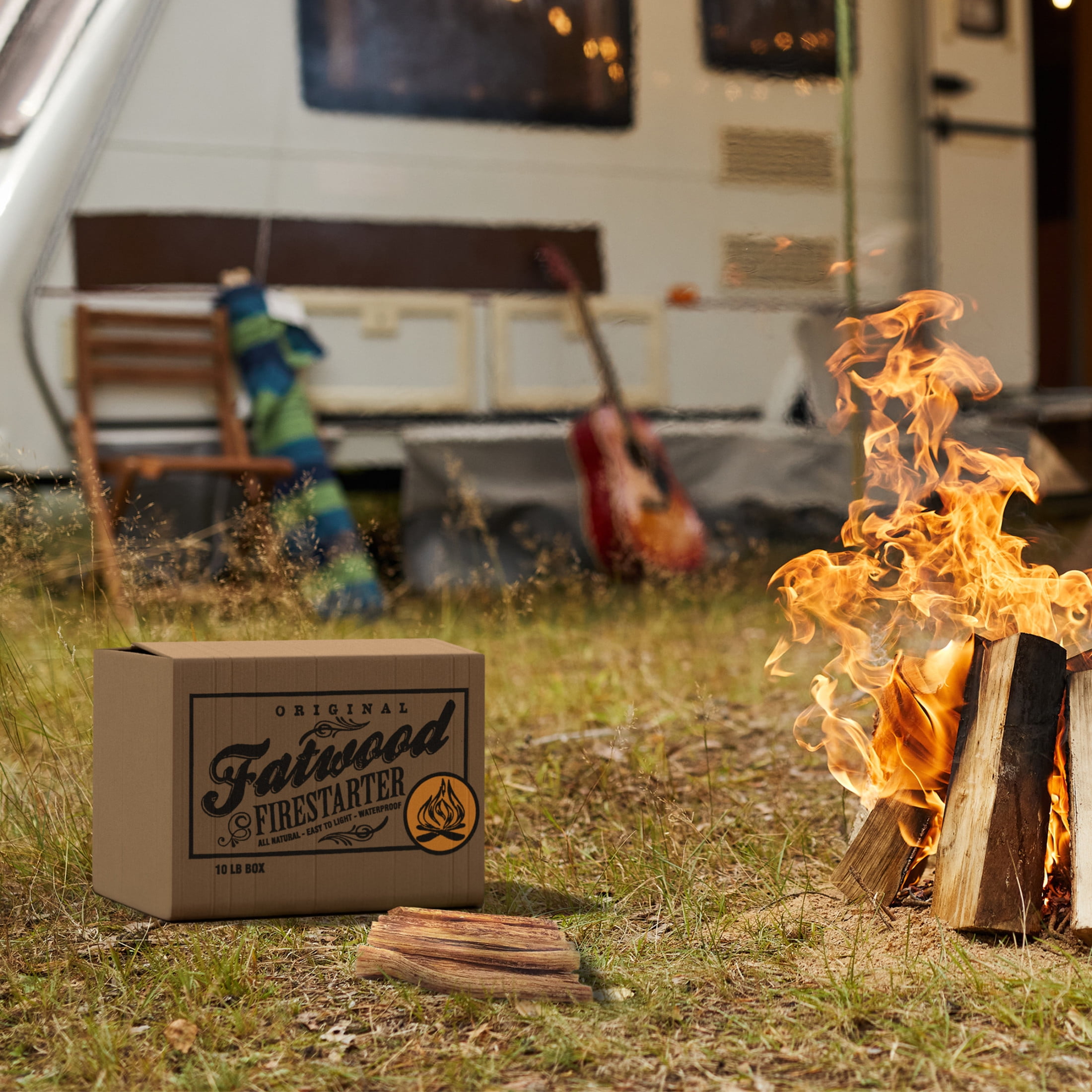 Pure Garden Fatwood Pine Wood Fire Starter Sticks - 10lb Box for Indoor and Outdoor Use