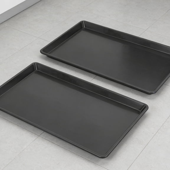 OFFIGAM 2pcs Black Plastic Pet Cage Base Tray for Dog and Rabbit Cages