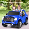thumbnail image 3 of Topbuy 2-Seater Licensed GMC Sierra Denali Kids Ride on Truck Electric Vehicle Blue, 3 of 6