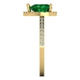 thumbnail image 3 of 2.27 ct Brilliant Heart Cut Emerald 14k Yellow Gold Halo Solitaire with Accents Bridal Wedding Engagement Promise Anniversary Ring for Women size 10, 3 of 7