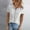 White, variant on Jophufed Women Summer Tops Fashion Crewneck Solid Color Button T-shirt Tops Short Sleeve Blouse Flash picks