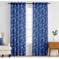 thumbnail image 2 of Vargottam 84 Inch Rod Pocket/Back Tab Cotton Curtains for Windows and Doors - Light Filtering Cotton - Light Filtering Drapes For Doors - Set of 2 Panels, 52"x84" - Floral & Leaf Print (Blue), 2 of 8