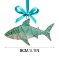 thumbnail image 4 of Sulaicai Handmade Sea Glass Ocean Ornament, Coastal Christmas Tree Hanging Decor, Ocean-Inspired Memorial Hanging Decoration, Unique Gift for Beach Lovers (Shark), 4 of 9