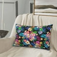 thumbnail image 4 of Plush Throw Pillow Covers, Colorful Flowers a Pillow Cases with Invisible Zipper, Breathable Microfiber Pillow Cases Standard Size for Sleeping Bedroom Sofa Living Room, 4 of 5