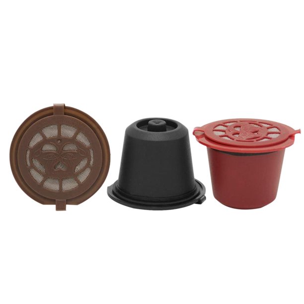 Symkmb 3 Pcs Refillable Reusable Espresso Capsule for Coffee Machine