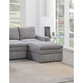 thumbnail image 2 of Granite Morgan Fabric Plush Cushion Couch 6pc Modular Sectional Set 2x Corner Wedge 2x Armless Chairs 2x Ottoman Living Room, 2 of 9
