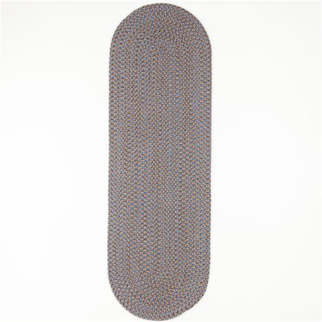 Rhody Rug CD96R024X096 Tapis de Couloir 2 x 8 Pi. Camden Tweed, Bleu Denim