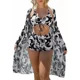 thumbnail image 1 of Juego De Traje De Baño Bikini Para Mujer Con Abrigo 3 Piezas, 1 of 8