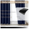 thumbnail image 6 of OVZME Kalme 2 Panels Navy Blue Grommet Blackout Curtains 84 inch Length, Thermal Insulated Room Darkening Curtain Drapes for Living Room Bedroom, Each W40 x L84 inch, Navy Blue, 6 of 9