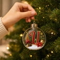 thumbnail image 5 of Clearance Personalized Christmas Ornaments, Letter U Clear Christmas Ornaments Balls, Christmas Tree Hanging Decorations for Xmax Tree, 5 of 7