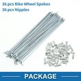 thumbnail image 4 of Unique Bargains 36 Set 14G Bicycle Spokes Bike Wheel Spokes Galvanized Carbon Steel Silver Tone-138mm, 4 of 7