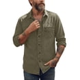 thumbnail image 2 of Men's Casual Long Sleeve Shirt with Turn-Down Collar, Button Front, and Pockets, 2 of 6
