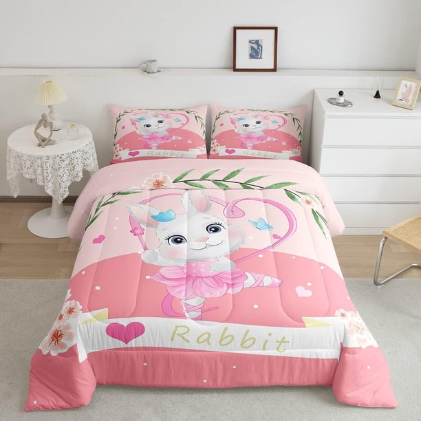 Juego de cama Ballet Rabbit Cute Rabbit Comforter Ballet Dancer Comforter Set