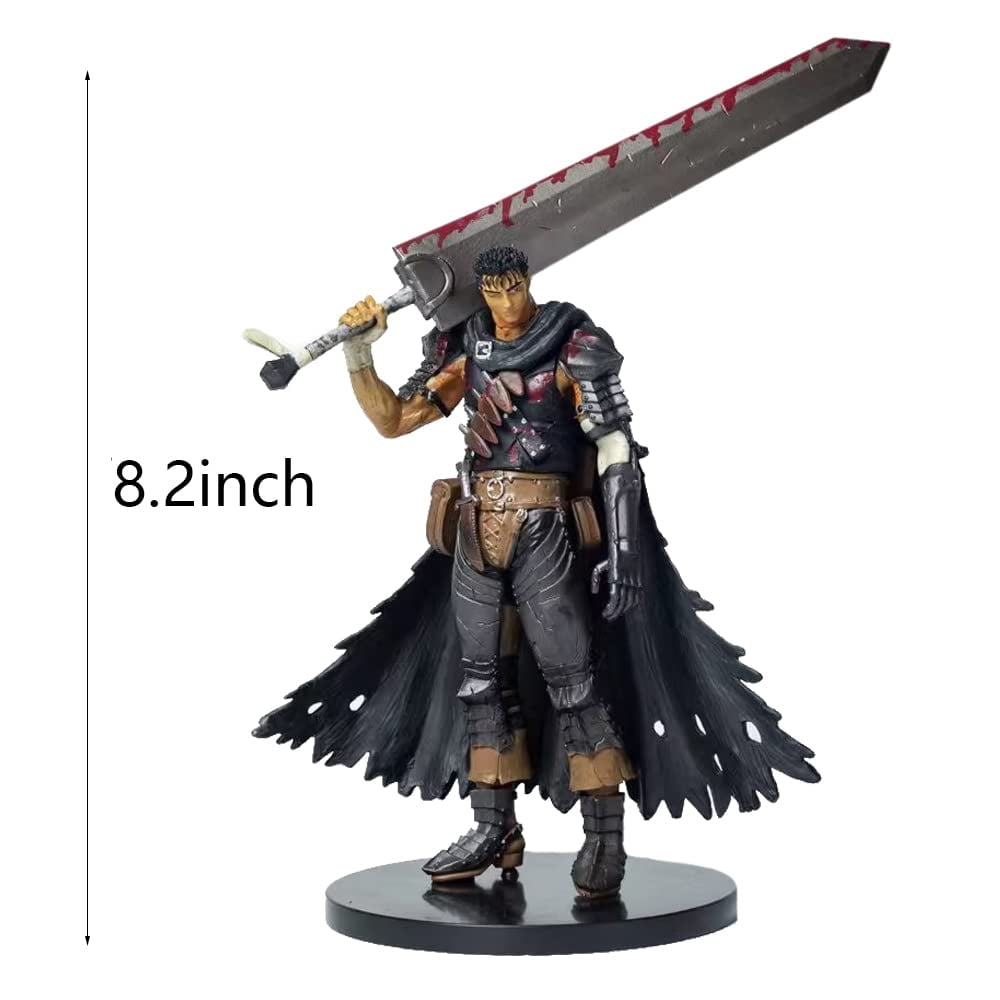 8.26 Inch Berserk Guts Black Swordsman Figma, Bloodstained Base Desktop Decor Anime Action Figure