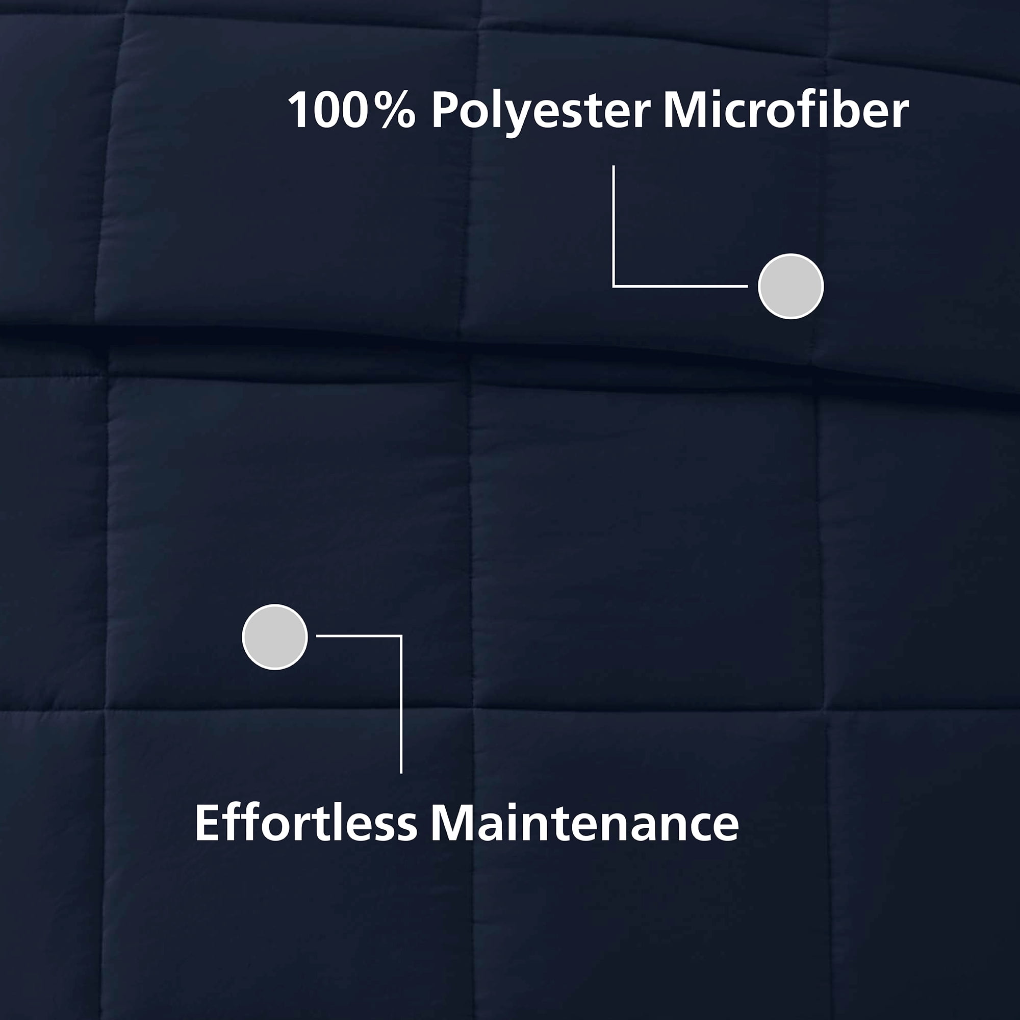 Mainstays Full/Queen Comforter, Down Alternative, All-Season, Navy