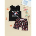 thumbnail image 5 of Aojekbee Baby Boy 4th of July Outfits Sleeveless Eagle/Letter Print Tank Tops + Shorts Set Toddler Summer Clothes, 5 of 10
