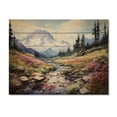 thumbnail image 3 of Designart "Mountains in Full Bloom" Landscapes Print on Natural Pine Wood, 3 of 5