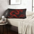 thumbnail image 6 of Naloa Red Dragon On Black Pillowcase, Throw Pillowcase, Wrinkle-Free, Stain-Resistant with Hidden Zipper for Bedroom Sofa-20"x30", 6 of 6