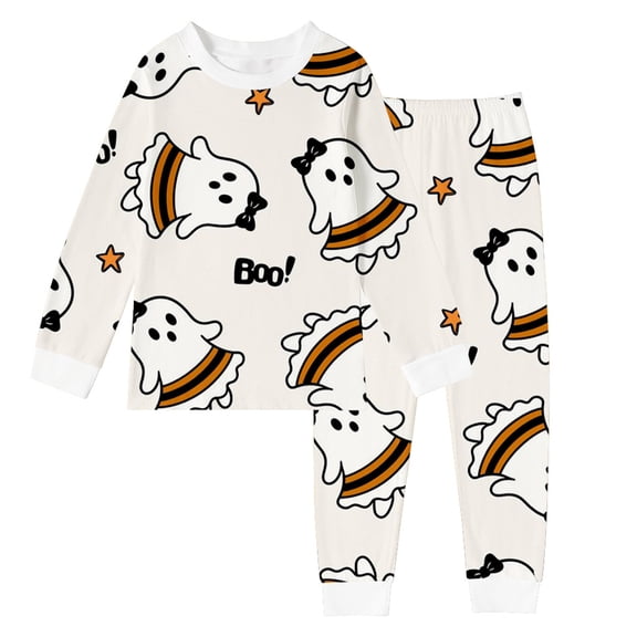 Afdoent Boys Pajamas Set Halloween Ghost Print Sleepwear Pant Sets Kids Jammies Soft Comfortable Nightwear For Daily Wear Holiday Pjs Cute 6Y