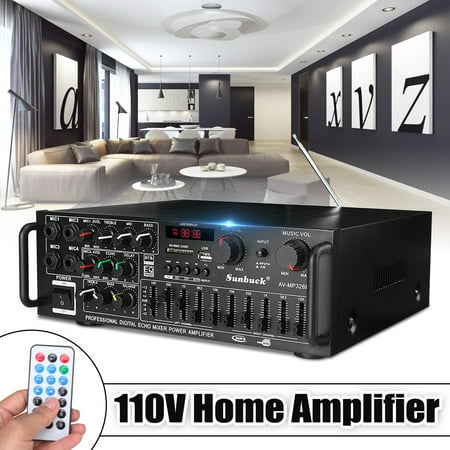 Sunbuck 1000W/900W Power Amplifier w/ bluetooth and LCD Display MP3/USB/S D/AUX/AV/FM Radio for Home Theater