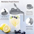 thumbnail image 3 of WANDCO 64 oz Pitcher Mason Jar - Heavy Duty Wide Mouth Jar with Flip Cap Lid and Pour Spout - Airtight Seal for Freshness and Convenience - Great for Cold Beverages, Breast Milk, and Home Entertaining, 3 of 5
