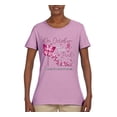 thumbnail image 2 of Wild Bobby In October We Wear Pink Diamond Heel Breast Cancer Awareness Women Graphic Tee, Light Pink, X-Large, 2 of 6