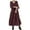 Red, variant on Kaemgyyd Cotton Lined Dresses for Women V Neck 3/4 Sleeve Flowy Midi Dresses Casual Tiered Summer Beach Dress for Vacation