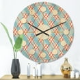thumbnail image 2 of Designart 'Red and Blue Plaid' Mid-Century Modern Wood Wall Clock, 2 of 5