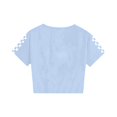 thumbnail image 6 of Vunhao Fashionable Girls' Casual Floral Printed Short Sleeve Top and Shorts Set for 5 - 6 Years Old,Sky Blue,Size 9 T, 6 of 8