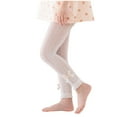 thumbnail image 5 of Efsteb Toddler Girls Lace Tights Cute Bow Hem Hollow Footless Dance Pantyhose Stockings Leggings (White,5 Years), 5 of 5