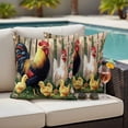 thumbnail image 5 of Rooster Chicken Pink Flowers Pillow Covers 2 Pack Watercolor Art Vintage Farm Pillowcase Waterproof Outdoor Throw Pillow Cover for Patio Garden Square Cushion 16”x16”, 5 of 9