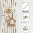 thumbnail image 4 of 2PCS Curtain Tie Backs for Curtain Drapes, Boho Farmhouse TieBacks for Curtains, Jute Rope with Flower, Natural Decor Shabby Chic Drapery Holder, 4 of 7