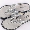 thumbnail image 2 of flat flip flops women flip flops 1 Pair Women Flat Sandals Summer Casual Slip On Flip Flops Lightweight for Walking Silver 39 ANGGREK FJ1713, 2 of 5