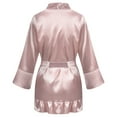 thumbnail image 3 of Women's Satin Robe Women's Nightgown ​Long Robe Nightwear Women Set Underwear Satin Pajama Coat Women Long Loose Robes Satin Robe for Women Pink3 Xl, 3 of 5