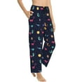 thumbnail image 2 of Naloa Space Dinosaur Print Women’s Ultra-Soft Comfy Pajama Lounge Pants with Pockets & Drawstring, 2 of 8