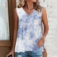 thumbnail image 2 of fatyb Summer Women's Tank Tops V Neck Eyelet Embroidery Shirts Casual Sleeveless Loose Blouses, 2 of 7