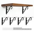 thumbnail image 1 of Uxcell 6 Pcs Soportes Decorativos para Estantes, Soportes para Estantes Flotantes de 10" x 7" para Estanterías de Pared, Negro, 1 of 7