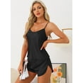thumbnail image 2 of DARING DIVA Women's Satin Cami Short Sleepwear Silky Pajamas Sets Black XS, 2 of 6