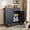 Black, Double Door, variant on Tilt Out Trash Can Cabinet with Dog Bowl, 10 Gallons Dog Feeding Station with Storage, Dog Food Cabinet with Hideaway Drawer for Kitchen, Living Room,Laundry Room
