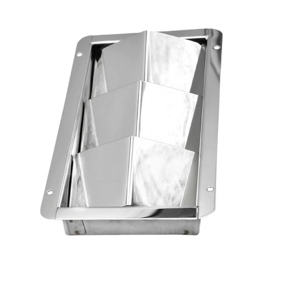 MARINE CITY 304 Stainless Steel Rectangular Louvered Vent Mirror Polished 3-Slot 8-1/4 x 4-3/8 x 1-1/2 Inches for Boats Marines Yachts Pack of 1