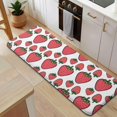 thumbnail image 5 of Red Strawberry Plants Fruit White Pattern Kitchen Rug Mat,Kitchen Runner Rugs Non Skid Washable,Decorative Kitchen Floor Mats for Kitchen,Sink,Laundry,17"x47.2", 5 of 7