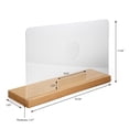 thumbnail image 2 of M&T Displays 25.56x17.03 Inch Wooden Base Hygienic Separator on Counter with Speaker Holes, Sneeze Guard, Protective Window for Employers & Customers, Barrier for Coughing & Sneezing (Natural Wood), 2 of 7