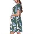 thumbnail image 2 of Naloa Beautiful Whales Print Womens Summer A-Line Dress with Pockets,Short Sleeve Dresses,Flowy Beach Swing Dress for Vacation Travel, 2 of 6