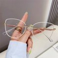 thumbnail image 2 of Retro Metal Frame Anti-UV Blue Rays Glasses PC Vision Care Computer Goggles Ultra-light Eyeglasses for Women Girls, 2 of 5