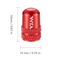 thumbnail image 3 of Tapa de válvula de rueda de bicicleta, tapa de válvula Schrader de aleación de aluminio (rojo), 10 Uds., 3 of 4