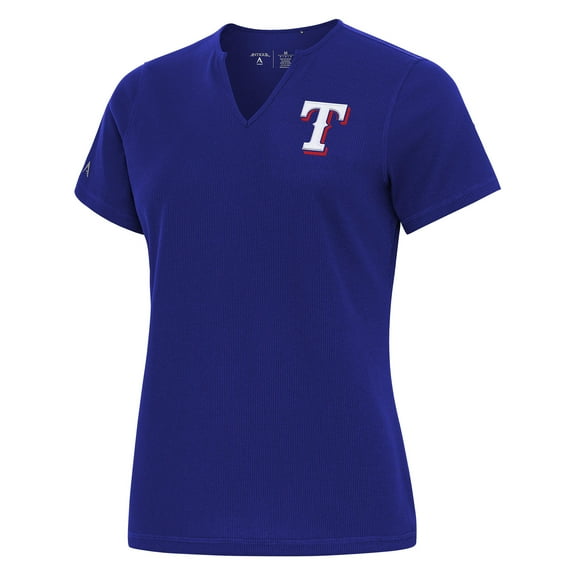 Women's Antigua  Royal Texas Rangers Notch Neck T-Shirt