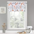 thumbnail image 4 of Flower Kitchen Window Curtains, Orange Watercolor Window Drapes, Orange Grey Valance 52×18 Inches Rod Pocket Valances for Kitchen Bathroom Living Room Bedroom Nursery, 1 Panel, 4 of 6