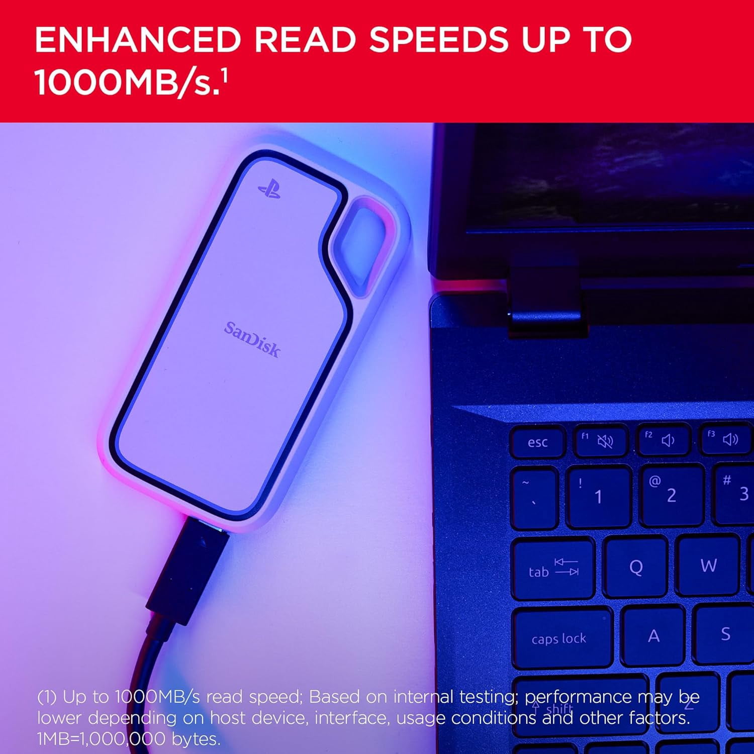 SanDisk Extreme® Portable SSD 1TB for PlayStation®5 Console and PC